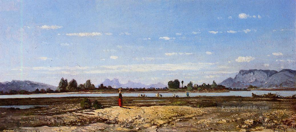 Landschaft die Ufer der Durance Szenerie Paul Camille Guigou Ölgemälde
